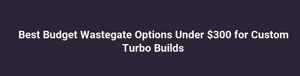 Best Budget Wastegate Options Under $300 for Custom Turbo Builds