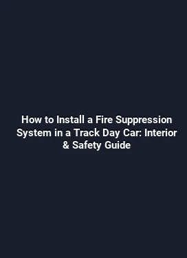 How to Install a Fire Suppression System in a Track Day Car: Interior & Safety Guide