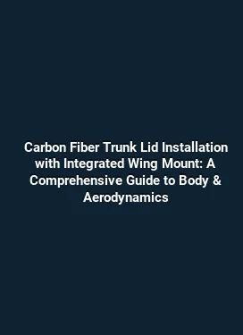 Carbon Fiber Trunk Lid Installation with Integrated Wing Mount: A Comprehensive Guide to Body & Aerodynamics