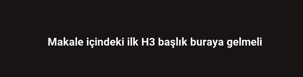 Makale içindeki ilk H3 başlık buraya gelmeli