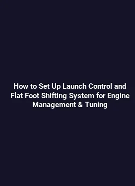 How to Set Up Launch Control and Flat Foot Shifting System for Engine Management & Tuning