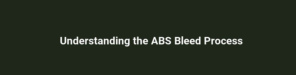Preparing for ABS Bleed After an Upgrade