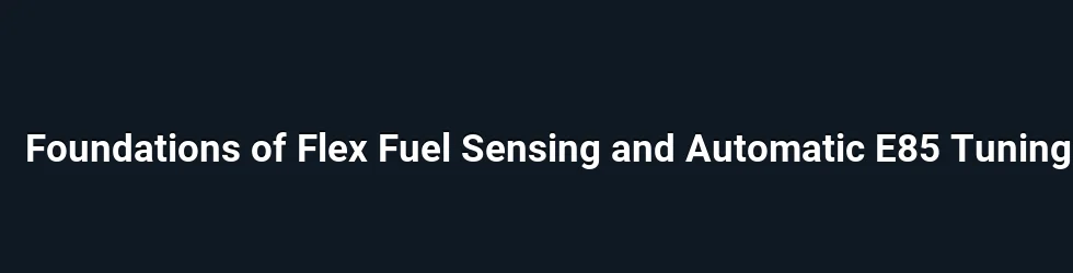 Foundations of Flex Fuel Sensing and Automatic E85 Tuning