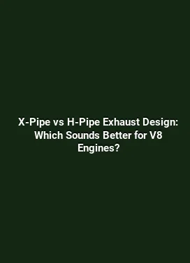 X-Pipe vs H-Pipe Exhaust Design: Which Sounds Better for V8 Engines?