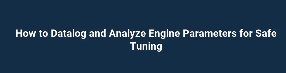 How to Datalog and Analyze Engine Parameters for Safe Tuning