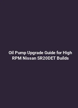 Oil Pump Upgrade Guide for High RPM Nissan SR20DET Builds