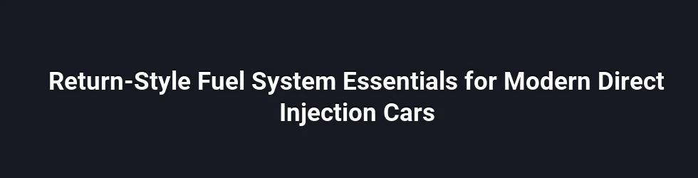 Return-Style Fuel System Essentials for Modern Direct Injection Cars