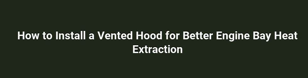 How to Install a Vented Hood for Better Engine Bay Heat Extraction