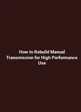 How to Rebuild Manual Transmission for High Performance Use