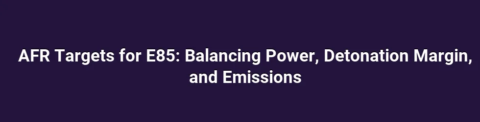 AFR Targets for E85: Balancing Power, Detonation Margin, and Emissions