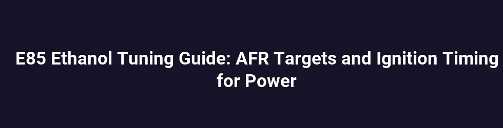 E85 Ethanol Tuning Guide: AFR Targets and Ignition Timing for Power