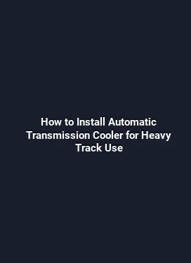 How to Install Automatic Transmission Cooler for Heavy Track Use
