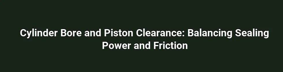 Cylinder Bore and Piston Clearance: Balancing Sealing Power and Friction