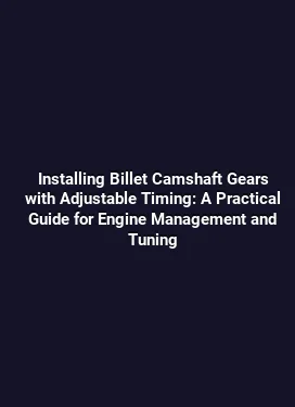 Installing Billet Camshaft Gears with Adjustable Timing: A Practical Guide for Engine Management and Tuning