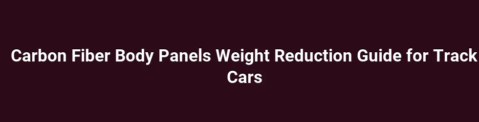 Carbon Fiber Body Panels Weight Reduction Guide for Track Cars