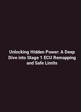 Unlocking Hidden Power: A Deep Dive into Stage 1 ECU Remapping and Safe Limits