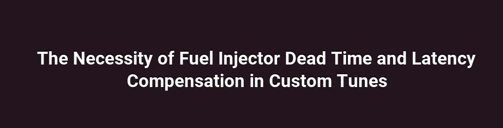 The Necessity of Fuel Injector Dead Time and Latency Compensation in Custom Tunes