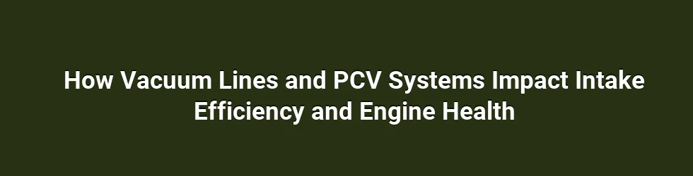How Vacuum Lines and PCV Systems Impact Intake Efficiency and Engine Health