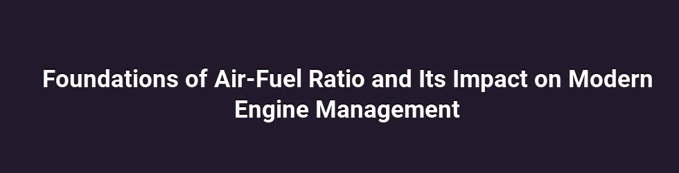 Foundations of Air-Fuel Ratio and Its Impact on Modern Engine Management