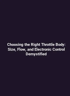 Choosing the Right Throttle Body: Size, Flow, and Electronic Control Demystified