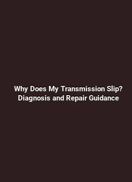 Why Does My Transmission Slip? Diagnosis and Repair Guidance