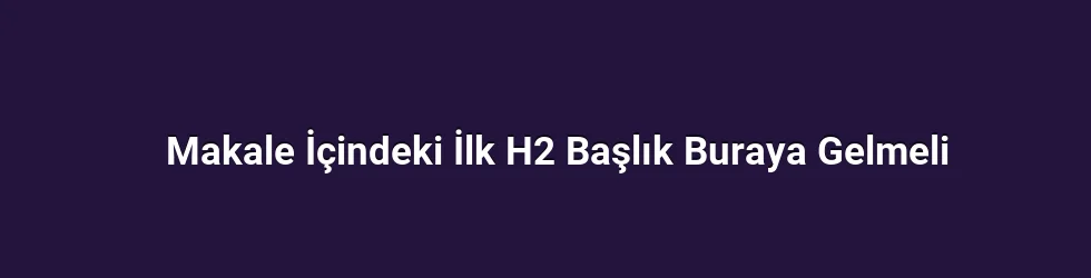 Makale İçindeki İlk H2 Başlık Buraya Gelmeli