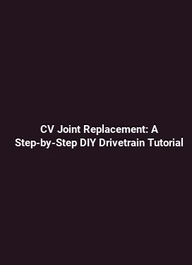 CV Joint Replacement: A Step-by-Step DIY Drivetrain Tutorial