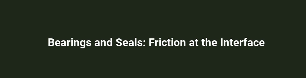 Bearings and Seals: Friction at the Interface