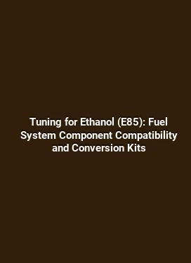 Tuning for Ethanol (E85): Fuel System Component Compatibility and Conversion Kits