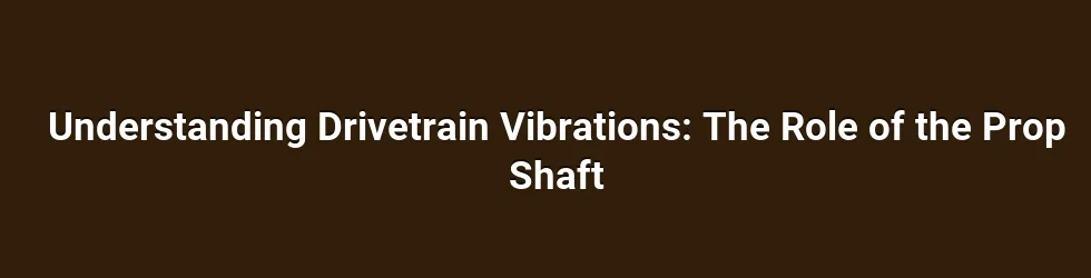 Understanding Drivetrain Vibrations: The Role of the Prop Shaft