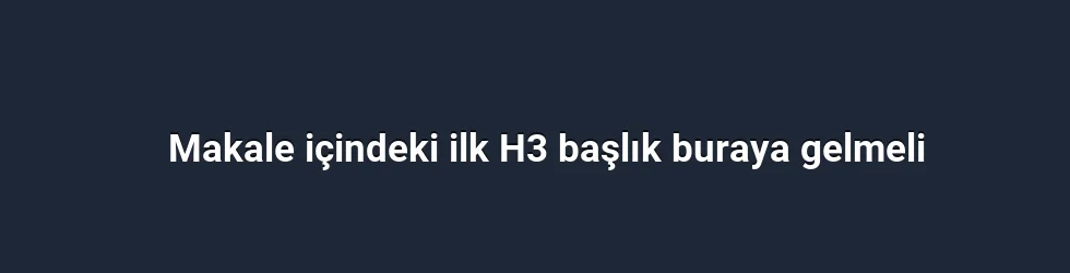 Makale içindeki ilk H3 başlık buraya gelmeli