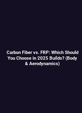 Carbon Fiber vs. FRP: Which Should You Choose in 2025 Builds? (Body & Aerodynamics)