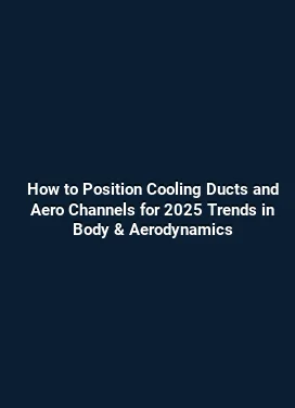 How to Position Cooling Ducts and Aero Channels for 2025 Trends in Body & Aerodynamics
