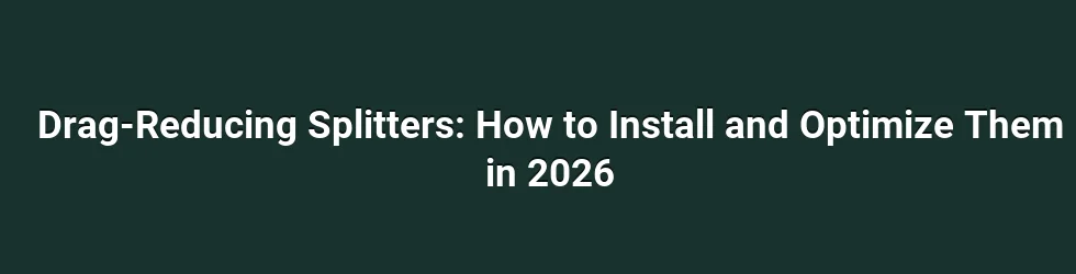 Drag-Reducing Splitters: How to Install and Optimize Them in 2026