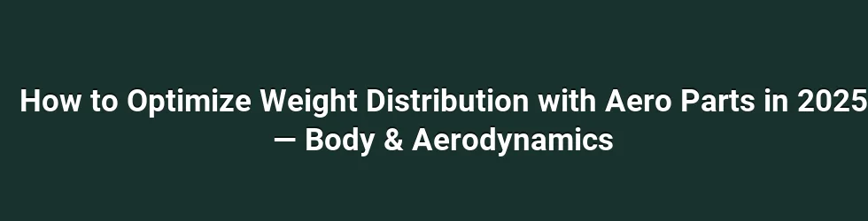 How to Optimize Weight Distribution with Aero Parts in 2025 — Body & Aerodynamics