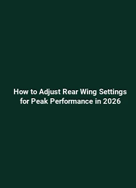 How to Adjust Rear Wing Settings for Peak Performance in 2026